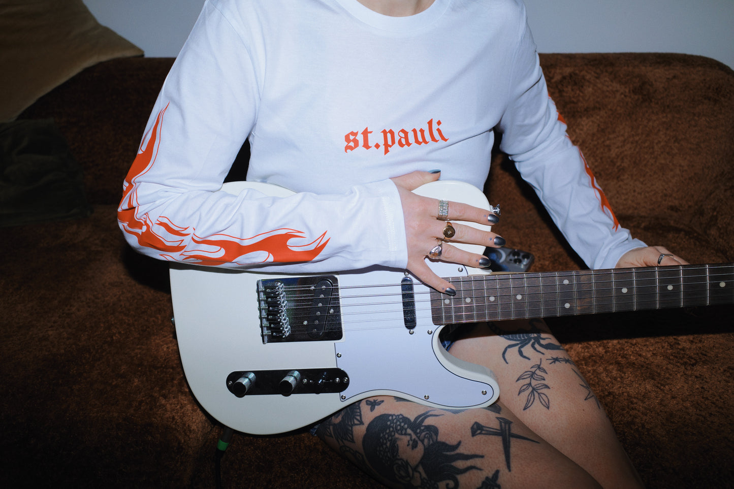 St. Pauli Flame Long Sleeve - White Red