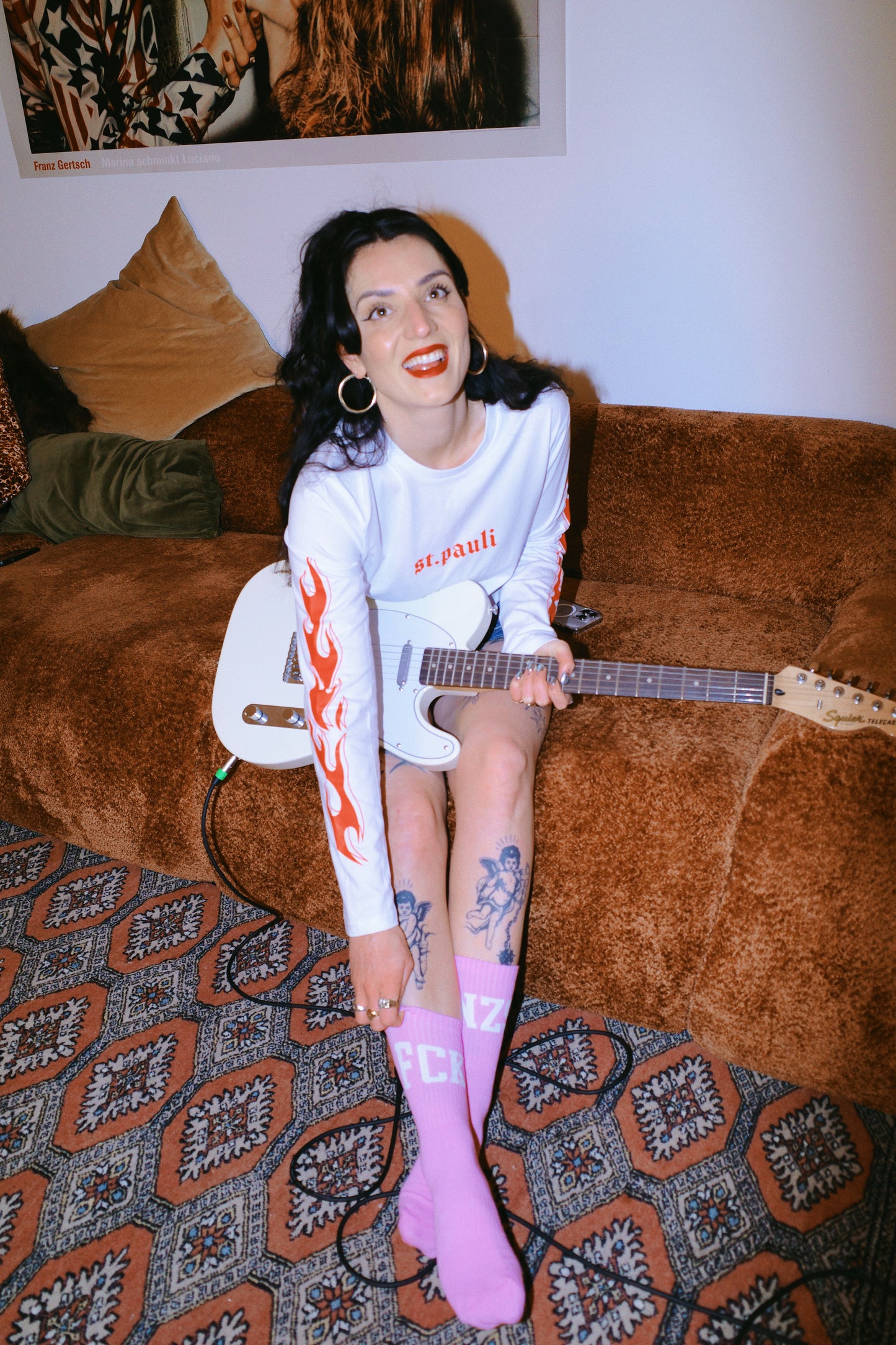 St. Pauli Flame Long Sleeve - White Red