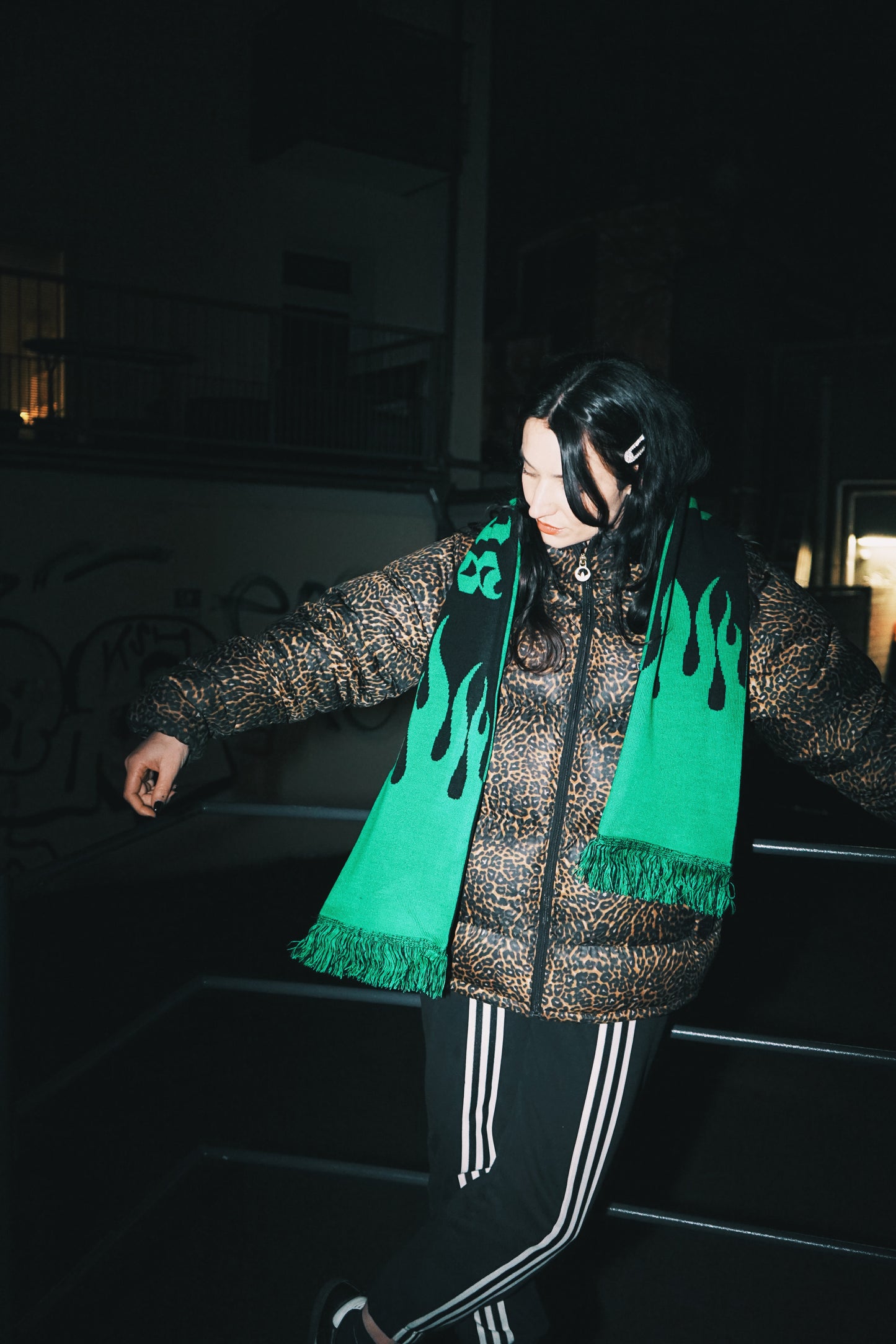 St. Pauli Flame Scarf - Black & Green
