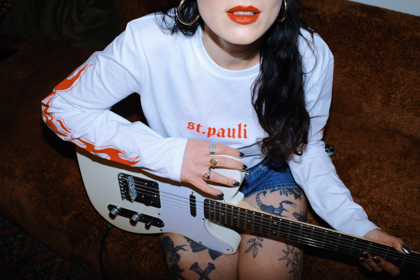 St. Pauli Flame Long Sleeve - White Red